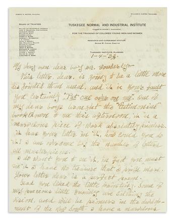 (EDUCATION.) Carver, George Washington. An enthusiastic letter to a young fan.